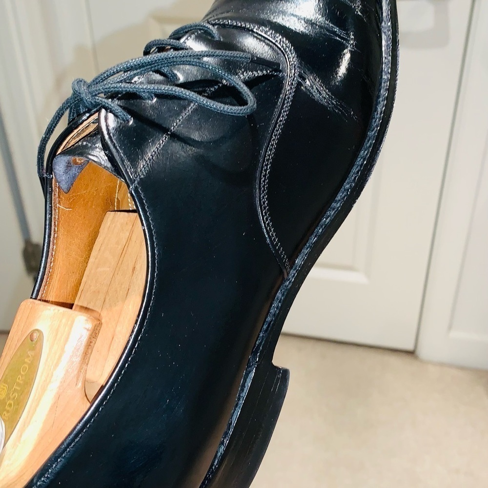 Premium Black Bespoke Cap Toe Oxfords. - Picture 12 of 16